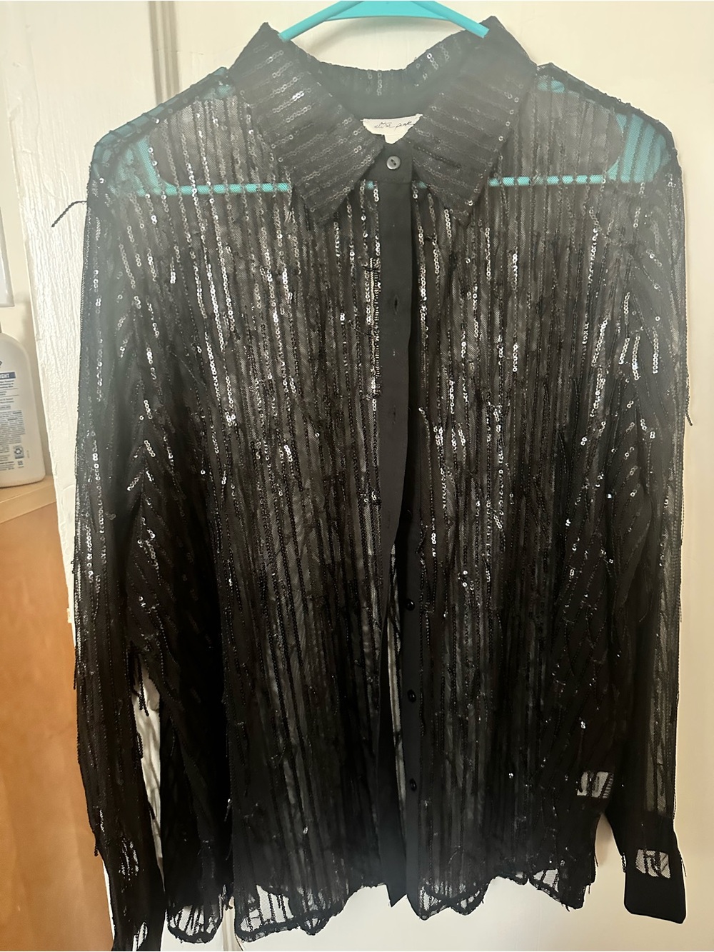 Black Sheer Sequiny Shirt